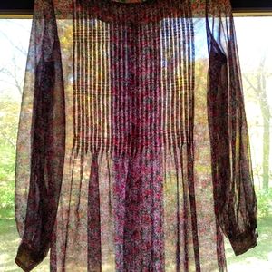 Vintage 1970s Lord & Taylor sheer floral dress